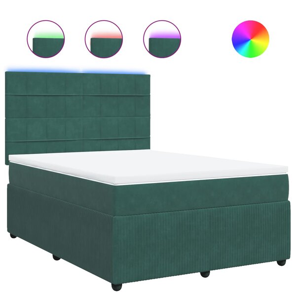 vidaXL Sommier à lattes de lit et matelas Vert foncé 160x200cm Velours