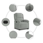 vidaXL Fauteuil inclinable électrique gris clair velours