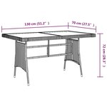 vidaXL Mobilier à dîner d'extérieur 7 Pièces Résine tressée Gris