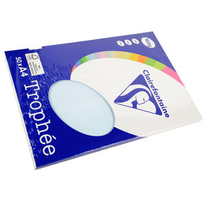 Ramette 50 Feuilles Papier 160g A4 210x297 mm Certifié FSC Bleu TROPHÉE