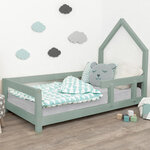 Lit cabane enfant POPPI 140 x 200 vert sauge 1