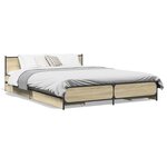 vidaXL Cadre de lit et tiroirs chêne sonoma 140x200 cm bois ingénierie