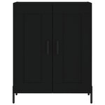 vidaXL Buffet haut Noir 69 5x34x180 cm Bois d'ingénierie