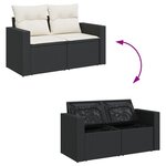 vidaXL Salon de jardin 11 Pièces avec coussins noir résine tressée
