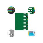 Trieur Harmonika® À Fenêtres Avec Élastiques Véritable Carte Lustrée 12 Compartiments - Vert - X 6 - Exacompta