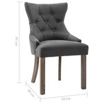 vidaXL Chaises à manger lot de 2 gris tissu