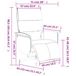 vidaXL Fauteuil inclinable de massage avec repose-pieds taupe tissu