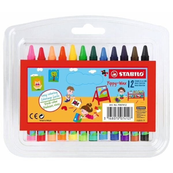 STABILO - 12 Craies a la cire Yippy Wax