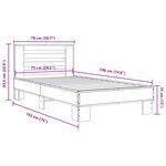 vidaXL Cadre de lit chêne sonoma 75x190 cm bois d'ingénierie et métal