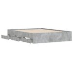 vidaXL Cadre de lit avec tiroirs sans matelas gris béton 150x200 cm