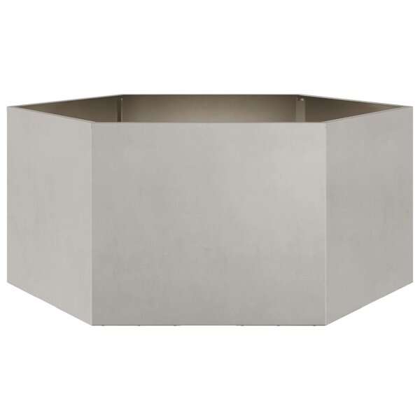 vidaXL Jardinière hexagone 104x90x45 cm acier inoxydable
