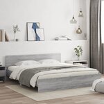 vidaXL Cadre de lit avec tête de lit sonoma gris 200x200 cm