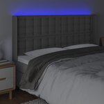vidaXL Tête de lit à LED Gris 183x16x118/128 cm Similicuir