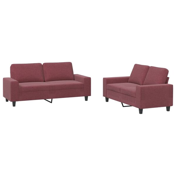 vidaXL Ensemble de canapés 2 Pièces rouge bordeaux tissu