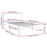 vidaXL Cadre de lit sans matelas blanc bois de pin massif 100x200 cm