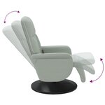 vidaXL Fauteuil inclinable de massage repose-pied gris clair velours
