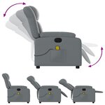 vidaXL Fauteuil de massage inclinable électrique gris similicuir