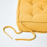 Galette de chaise coussin rehausseur en coton Jaune moutarde  40 x 40 x 10 cm - HOMESCAPES