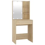 vidaXL Coiffeuse à LED avec 2 armoires Chêne sonoma Bois d'ingénierie