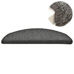 vidaXL Tapis de marches d'escalier 15 Pièces Gris foncé 56x17x3 cm