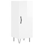vidaXL Buffet haut Blanc brillant 34 5x34x180 cm Bois d'ingénierie
