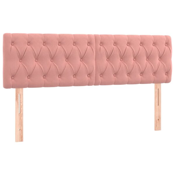 vidaXL Têtes de lit 2 Pièces Rose 80x7x78/88 cm Velours