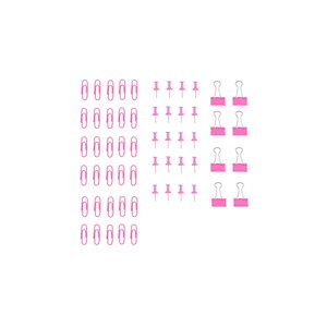 Lot de trombones epingles et minis pinces - couleur rose