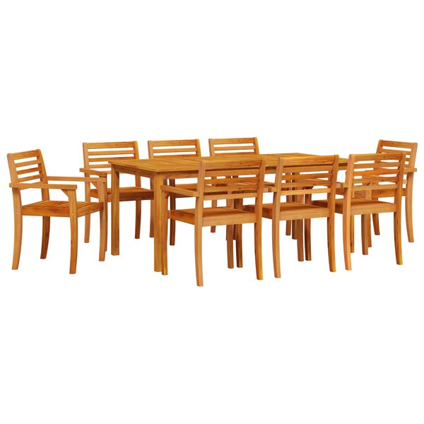 Set de jardin 9 pièces en bois d'acacia