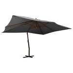 vidaXL Parasol de jardin en porte-à-faux avec mât en bois anthracite