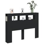 vidaXL Tête de lit à LED noir 140x18 5x103 5 cm bois d'ingénierie