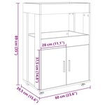 vidaXL Chariot de bar gris béton 60x39 5x89 cm bois d'ingénierie