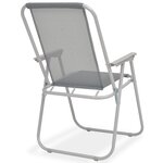 vidaXL Ensemble à manger d'extérieur 6 Pièces Acier et textilène Gris