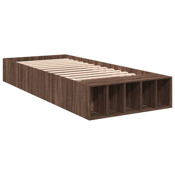 vidaXL Cadre de lit chêne marron 90x190 cm bois d'ingénierie