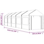 vidaXL Belvédère avec toit blanc 11 15x2 28x2 69 m polyéthylène