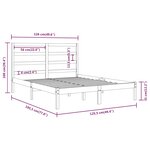 vidaXL Cadre de lit Blanc Bois massif 120x190 cm Petit double