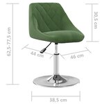 vidaXL Chaises pivotantes à manger lot de 4 Vert foncé Velours