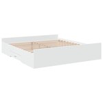 vidaXL Cadre de lit avec tiroirs blanc 200x200 cm bois d'ingénierie