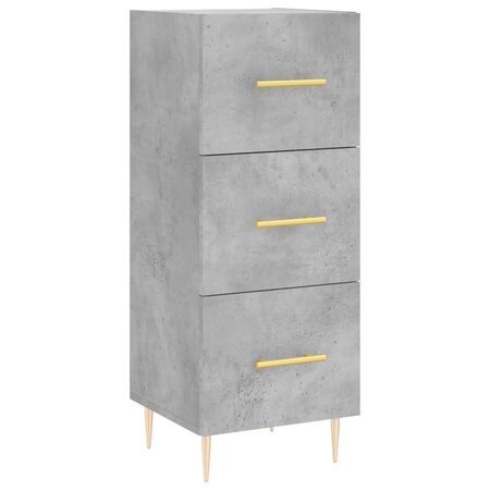 vidaXL Buffet Gris béton 34 5x34x90 cm Bois d'ingénierie