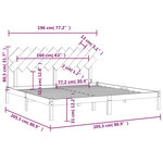 vidaXL Cadre de lit Blanc 200x200 cm Bois massif