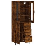 vidaXL Buffet haut Chêne fumé 69 5x34x180 cm Bois d'ingénierie