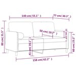 vidaXL Canapé 2 places avec oreillers décoratifs jaune 140 cm velours