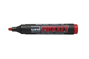 Marqueur PROCKEY PM126 Pointe biseautée large 5,7mm Rouge x 12 UNI-BALL