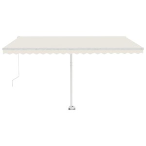 vidaXL Auvent manuel rétractable avec LED 450x300 cm Crème