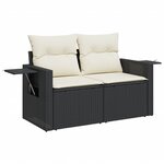 vidaXL Salon de jardin 5 Pièces avec coussins noir résine tressée