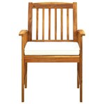 vidaXL Mobilier à dîner de jardin 7 Pièces avec coussins Acacia solide