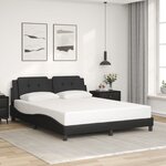 vidaXL Cadre de lit avec lumières LED noir 160x200 cm similicuir