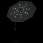 vidaXL Parasol en porte-à-faux LED et mât en acier 300cm Anthracite