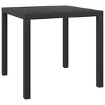 vidaXL Table de jardin Noir 80 x 80 x 74 cm Aluminium et WPC