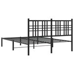 vidaXL Cadre de lit métal avec tête de lit noir 120x190 cm