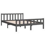 vidaXL Cadre de lit Gris Bois massif 150x200 cm Très grand